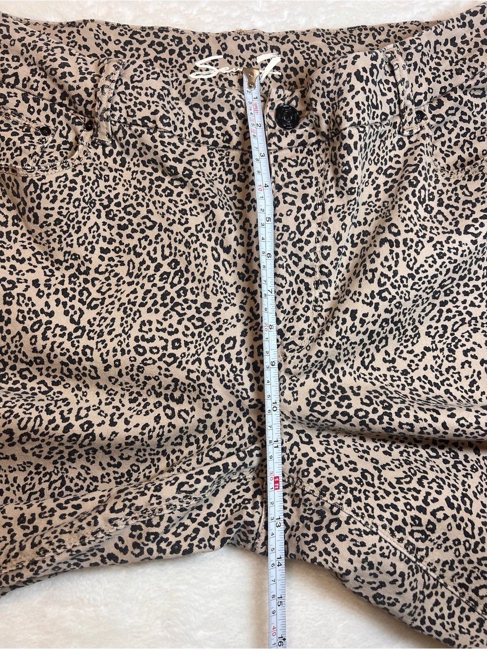 Seven7 Beige and Black Leopard Print Skinny Jeans - Picture 5 of 13